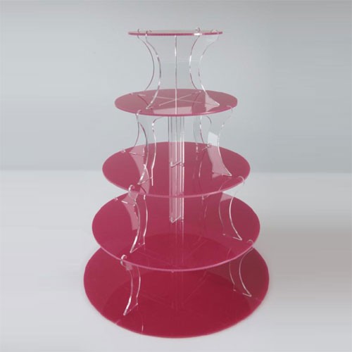 5 Tier Red Round Cupcake Stand