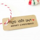 30 x Christmas Gift Kraft Tags (Filled with love)