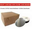 Kraft Cake Boxes with Round boards - 7" x 7" x 4" ($3.5 /pc x 20 units)