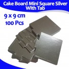 Mini Square Sliver With Tab Cake Board 9cmX9cm 100units