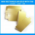 Mini Rectangular Gold With Tab Cake Board 10X7cm 100units