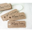 30 x Happy Easter Kraft Gift Tags Mini Easter Labels Chocolate Cute Tag